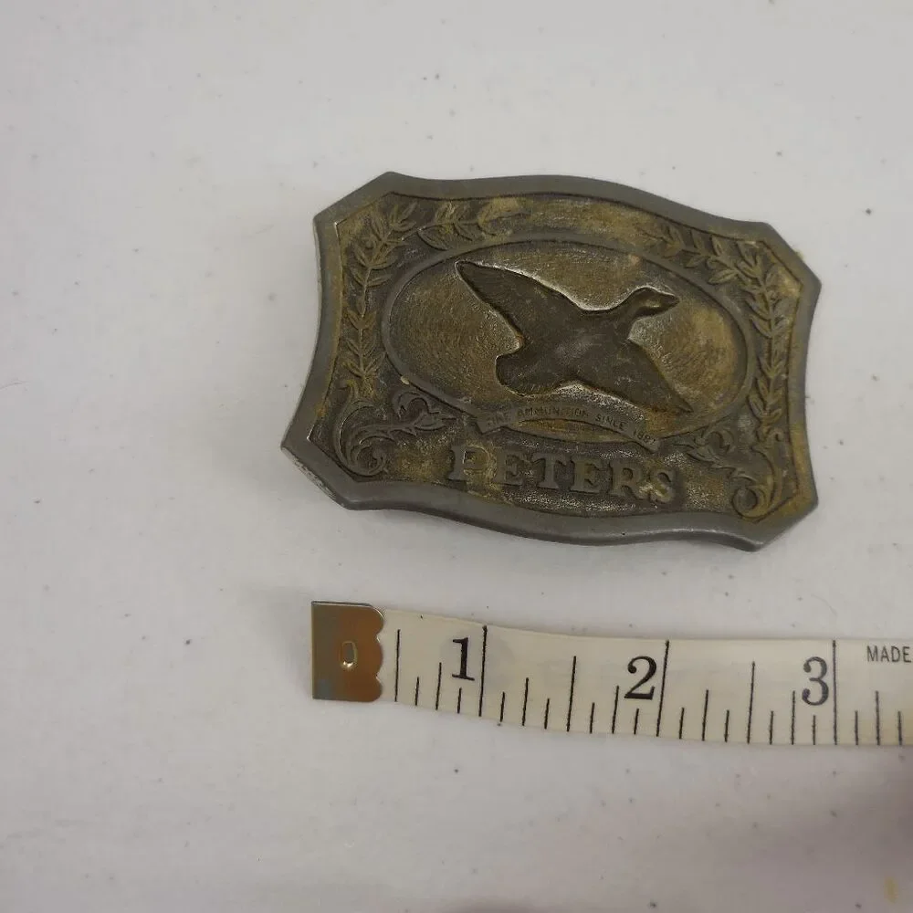 Peters Cartridge‎ Duck Hunt Hunting Hunter Ammo Ammunition Gift Vtg Belt Buckle